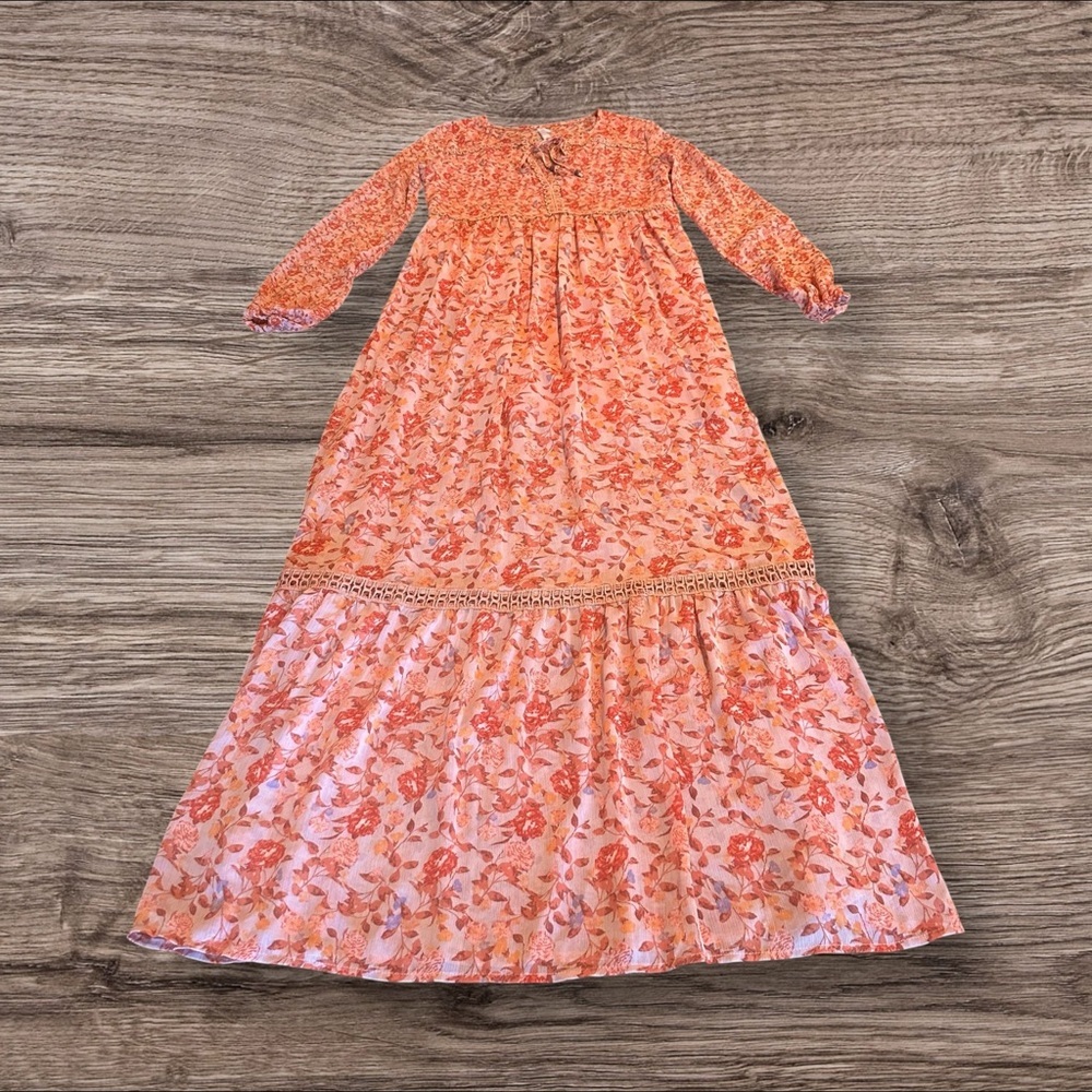 Cottagecore Long Sleeve Floral Maxi Dress Size XS Xhileration